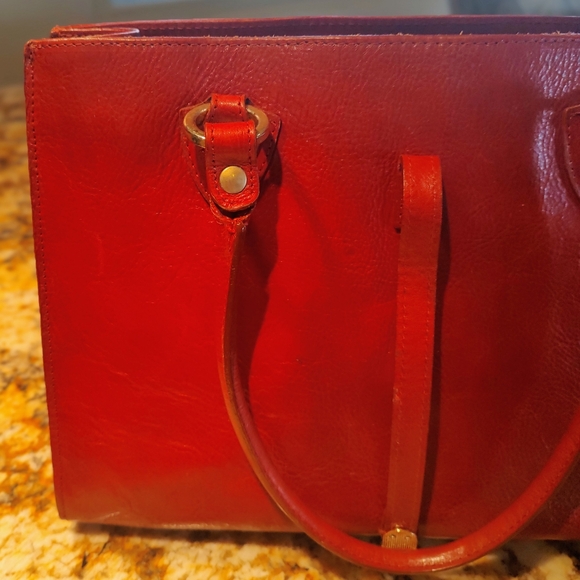 Valentina genuine red leather bag, made in Italy. Beautiful pre-owned purse. - Picture 3 of 16